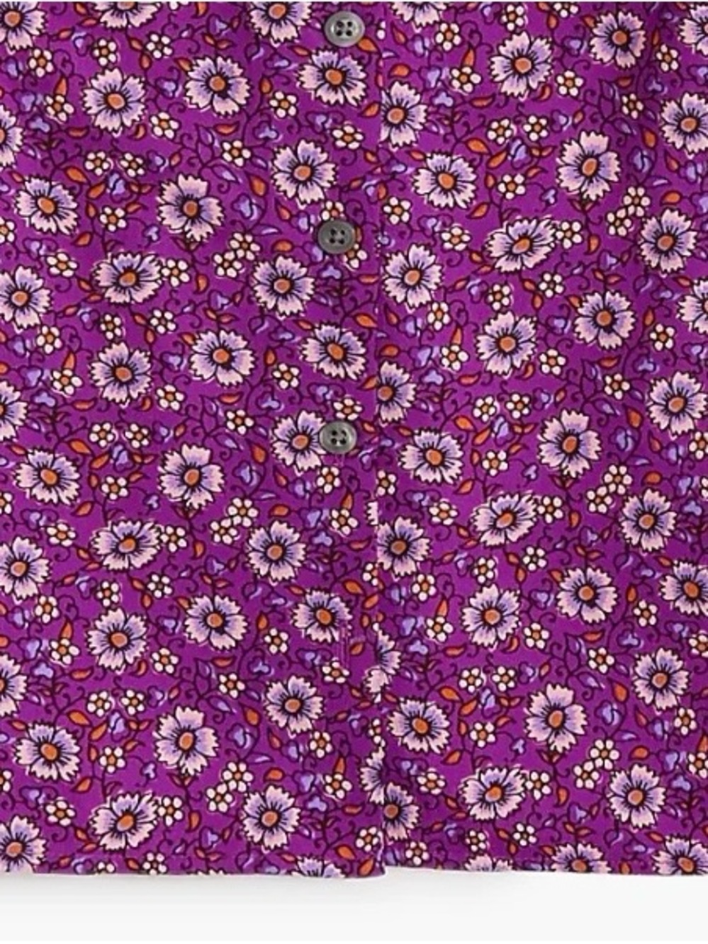 J. Crew Bright Purple Daisy-Print Puff-Sleeve Blouse - Picture 5 of 7